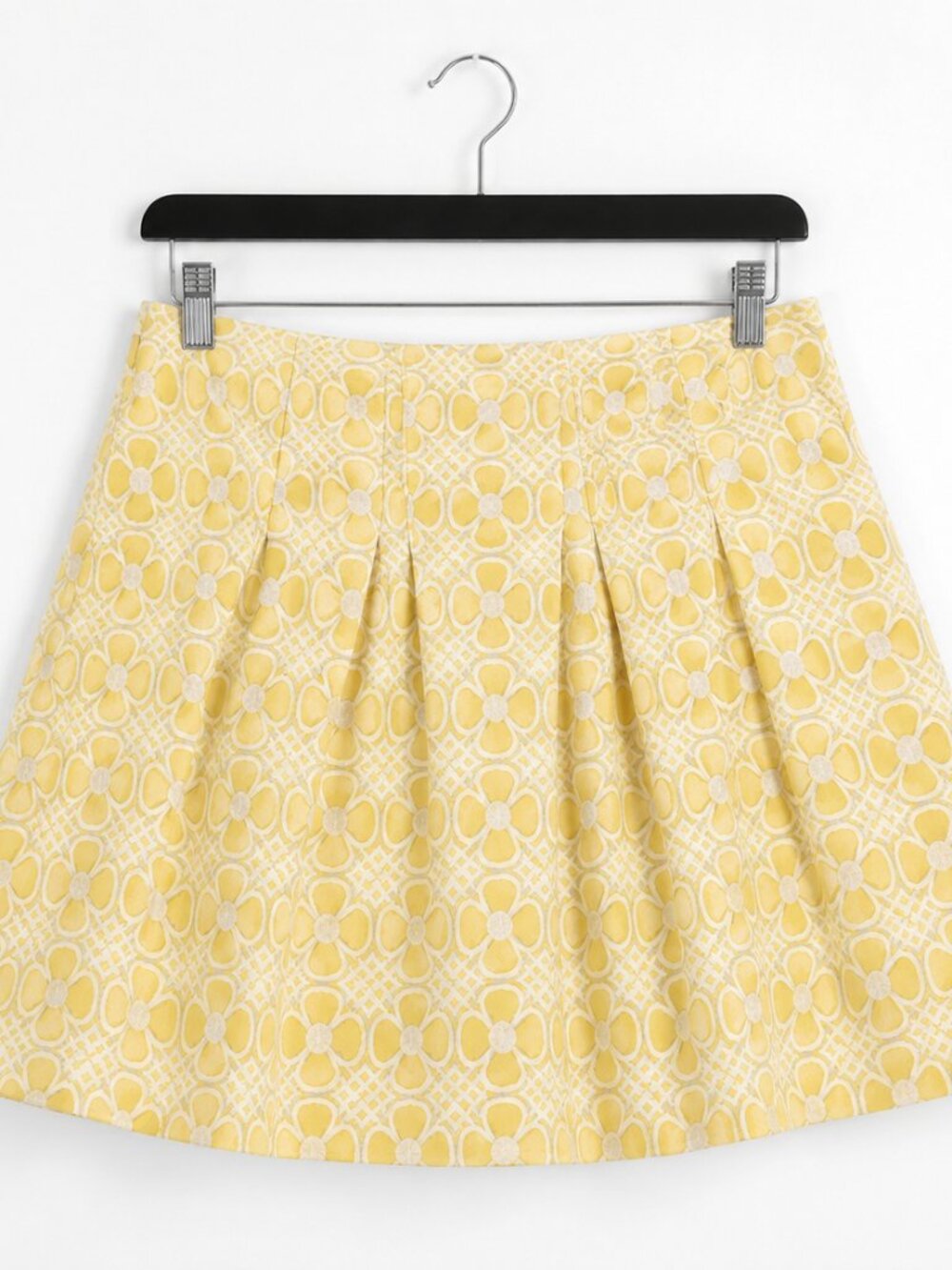 Lilly Pulitzer Yellow Floral A-Line Skirt Size 0 Preppy Spring Summer